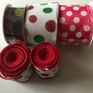 Rolls Ribbon Bolts Lot Of 5 Assorted New Hardly Used Rolls FINAL SALE ITEM